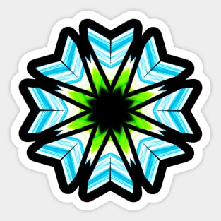 Blue and green Star Sticker